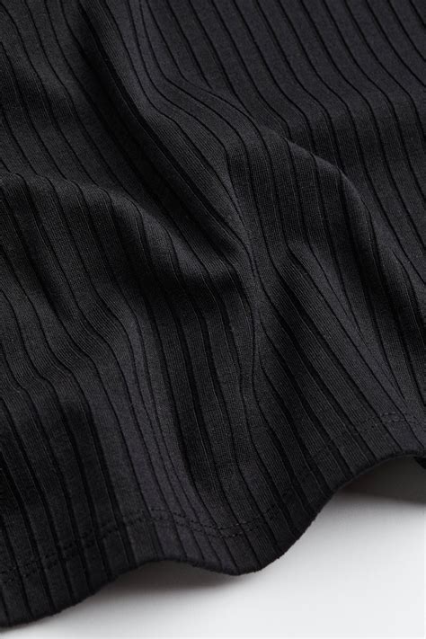 Off-the-shoulder ribbed top - Black - Ladies | H&M IN