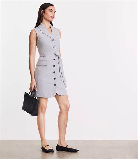 Petite LOFT Versa Seasonless Stretch Vest Mini Pocket Dress
