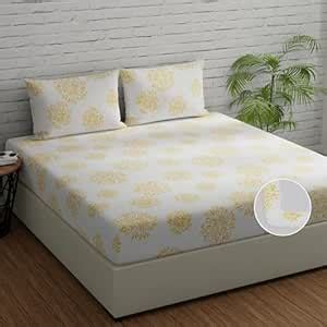 Huesland by Ahmedabad Cotton 144 TC Cotton Fitted Bedsheets King Size ...