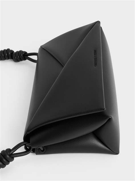 Midori Geometric Shoulder Bag - Jet Black - CHARLES & KEITH IN