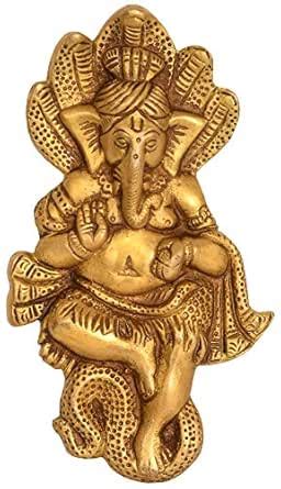 Exotic India Serpent Pagdi Ganesha Wall Hanging - Brass Statue : Amazon ...
