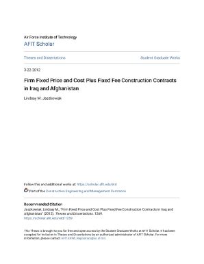 Fillable Online Firm Fixed Price and Cost Plus Fixed Fee Construction ...