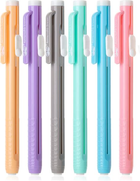 Mr. Pen- Retractable Mechanical Eraser Pen, Pack of 6, Pastel Colors ...