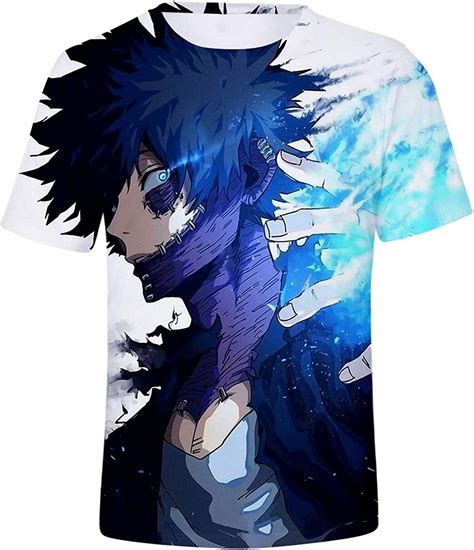 Buy ZeroGoo Anime Mha Bnha Shirt T-Shirt Short Sleeve Costume Cosplay ...