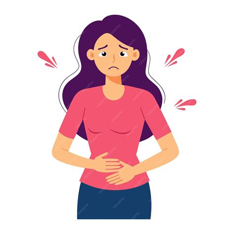 Premium Vector | Abdominal pain female flat vector illustration