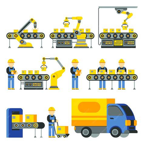 Manufacturing Process Vector Image 的图像结果