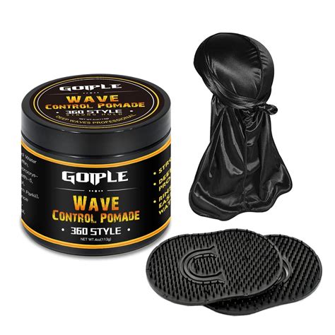 Natural Wave Pomade for Men - Strong Hold, Easy Wash, 360 Wave Training ...