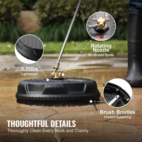 VEVOR Universal 15" Pressure Washer Surface Cleaner, Pressure Washer ...