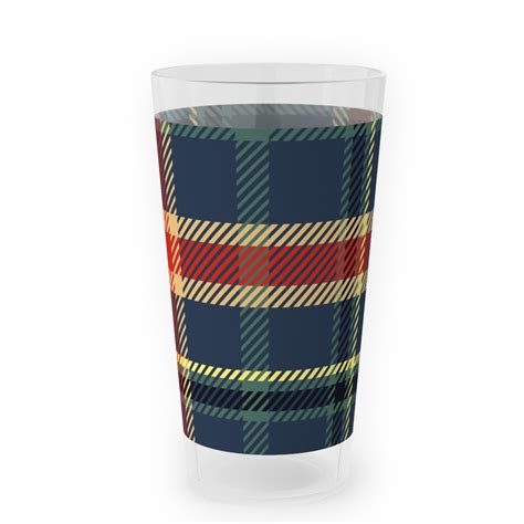 Navy Blue and Pine Plaid Outdoor Pint Glass | Shutterfly
