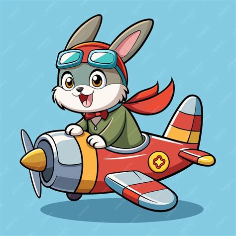 Lapin dans le cockpit d'avion avec une illustration vectorielle de ...
