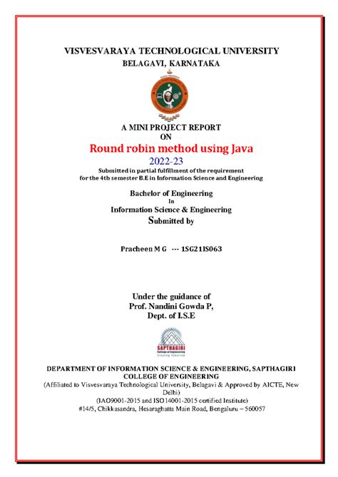 Report-4 - VISVESVARAYA TECHNOLOGICAL UNIVERSITY BELAGAVI, KARNATAKA A ...