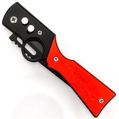 By Your Side Automatic Trailing Point Black Anodized Blade Red Rifle ...