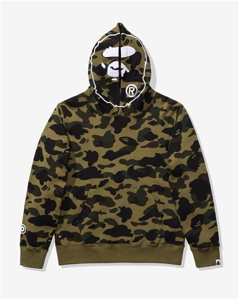 BAPE 1ST CAMO 2ND APE PULLOVER HOODIE - GREEN – Undefeated