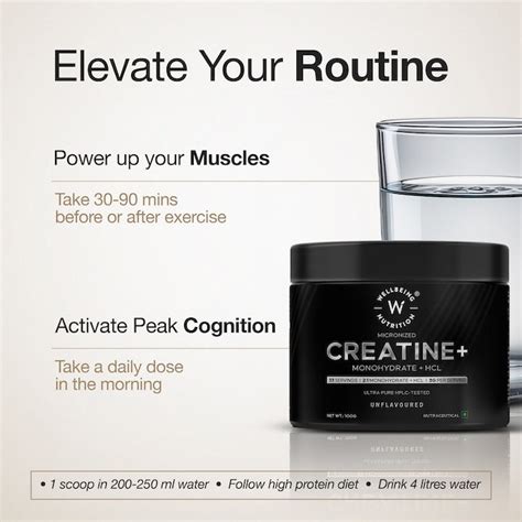Creatine Monohydrate + HCL 100g - Unflavored | Wellbeing Nutrition