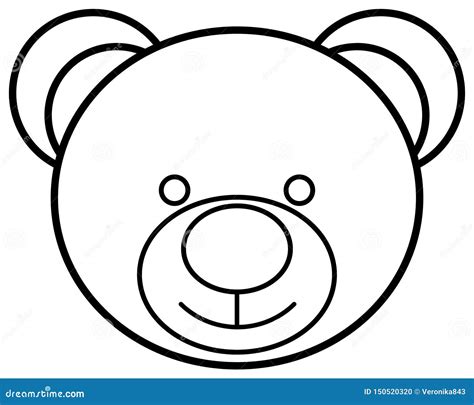 Teddy Bear Face Outline