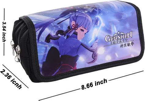 Buy HUNGAHAAPAI Genshin Impact Pencil Case With Metal Brass Bookmark ...
