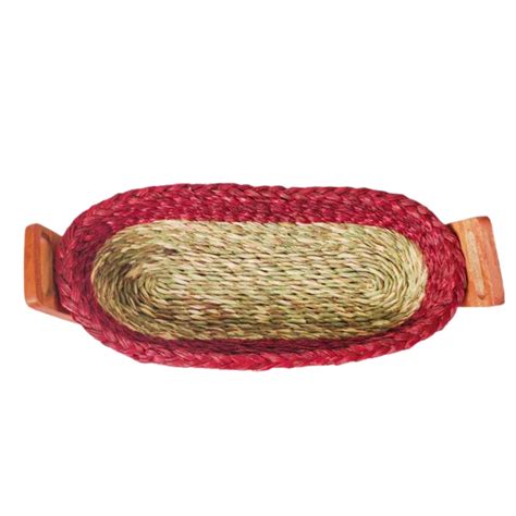 Handmade Sabai Grass Bread Basket (Red) – Ecoflore