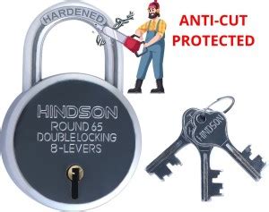 HINDSON lock and key door lock round 65mm locks for home, gate ,shutter ...