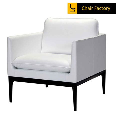 Amelia White Genuine Leather Waiting Arm Chairs for home & office ...
