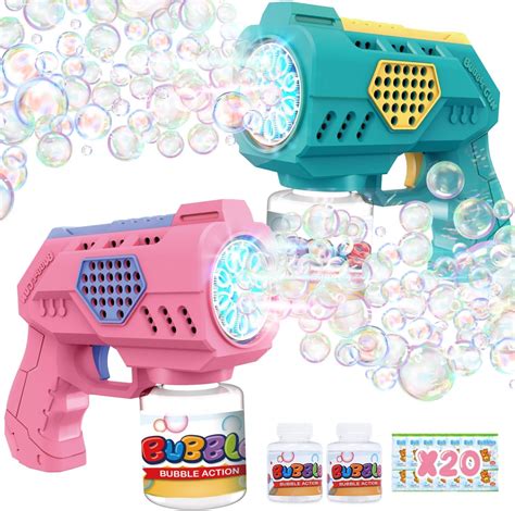 Amazon.com: Eaglestone Bubble Guns for Toddlers 2 Pack, LED Light ...