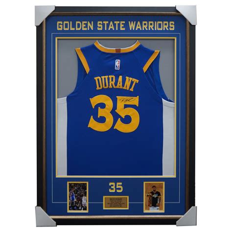 Kevin Durant Signed Nba Golden State Warriors Jersey Framed With Photo ...