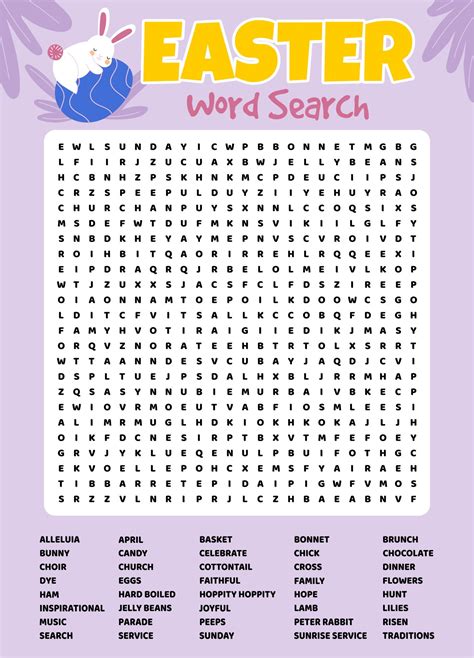 Easter Word Search - 12 Free PDF Printables | Printablee