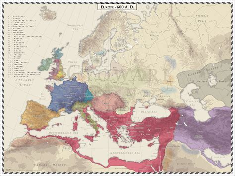 Europe 600 AD | Europe map, European history, Historical maps