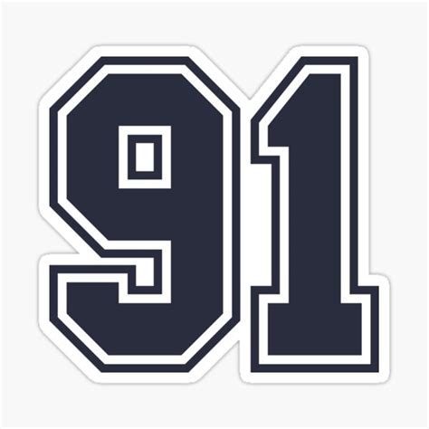 "91 Sports Number Ninety-One" Sticker for Sale by HelloFromAja | Redbubble