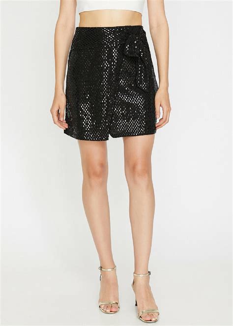 Get Laser Cut Black Wrap Skirt at ₹ 1095 | LBB Shop