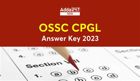 OSSC CPGL Answer Key 2023 CPGL Model Answer Key PDF Download
