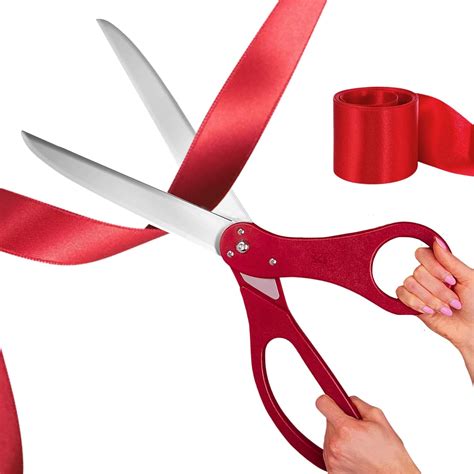 Red Ribbon Cutting Ceremony Kit – 25" Giant Scissors for Ribbon Cutting ...