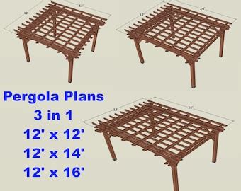 Buy Covered Pergola Plans 12x20' Build DIY Outside Patio Wood Design ...