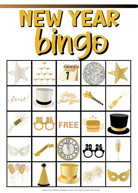 Free Printable New Year Bingo