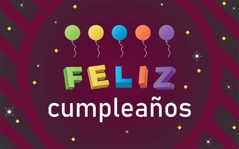 Happy birthday in spanish, feliz cumpleanos illustration with colorful ...