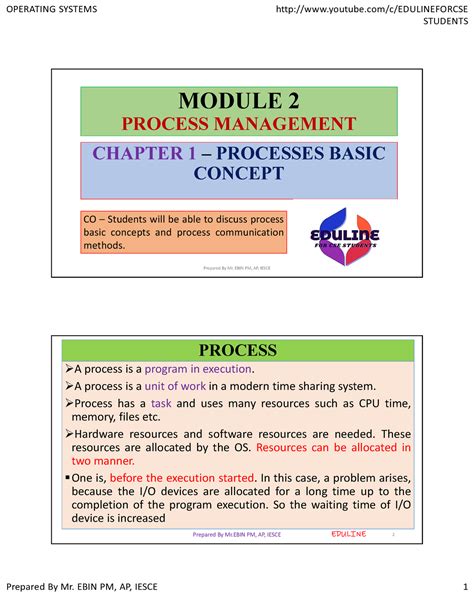 M2-1 - os notes - STUDENTS MODULE 2 PROCESS MANAGEMENT CHAPTER 1 ...