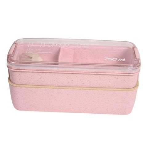 Wheat Straw Lunch Box 750 Ml - Pink – Mumuso