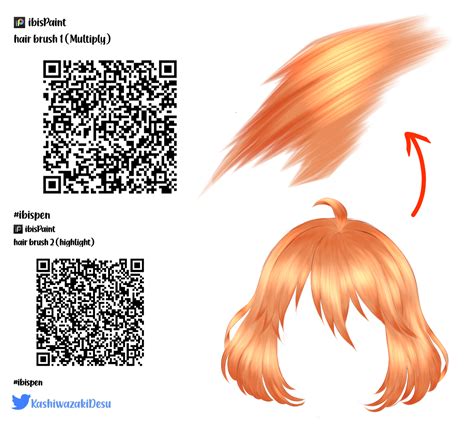 QR code hair brush - ibisPaint