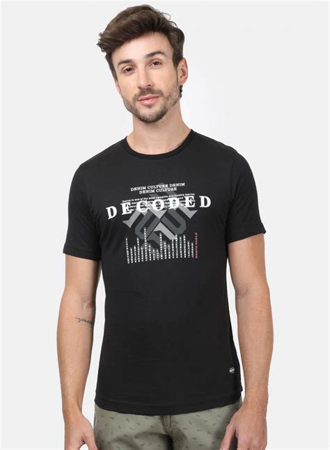 Buy Men Black Printed T-Shirts Online in India - Monte Carlo