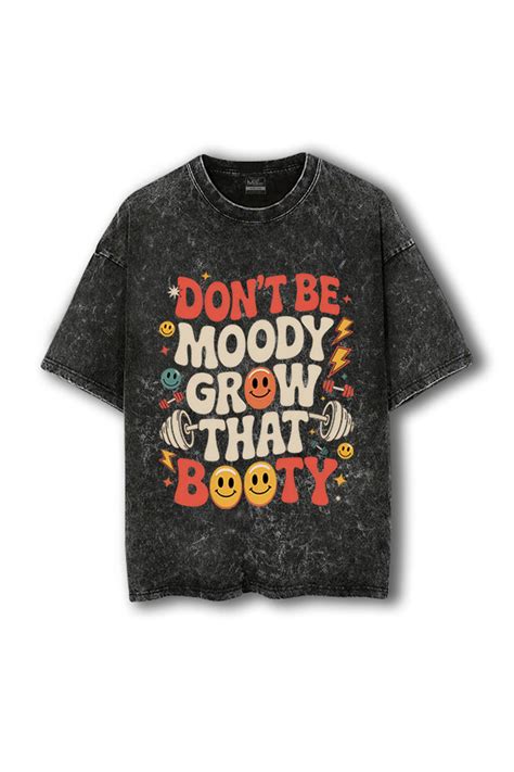 Manmaker Booty Acid Wash Oversized Gym T-shirt | Female Gym Wear