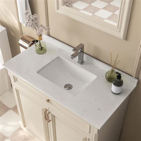 DeerValley 36 Inch Bathroom Vanity Top with Undermounted Rectangular ...