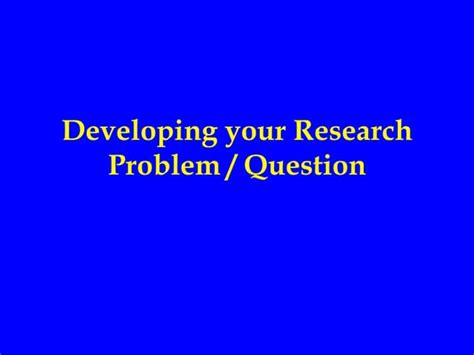 How to Develop a Research Question 的图像结果