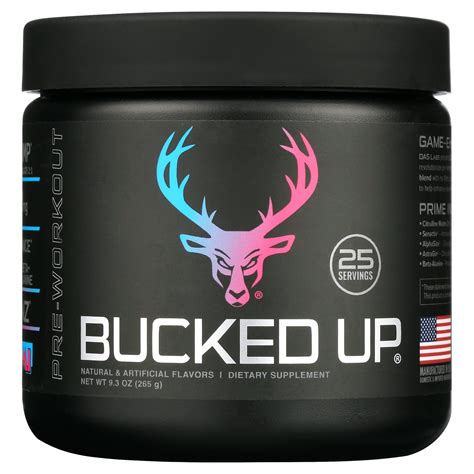 Bucked Up Pre-Workout Powder Supplement, Miami Vice Flavor, 9.3 oz, 25 ...