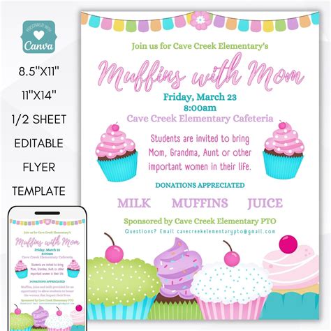 Muffins with Mom Invitation – Simple Desert Designs