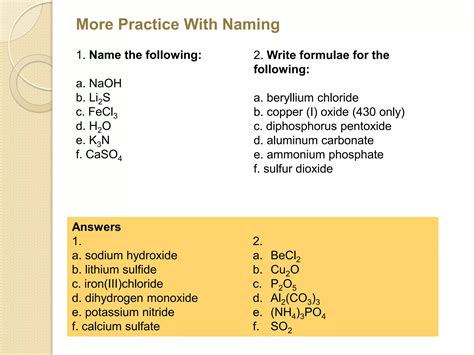 Writing and Naming formula | PPTX