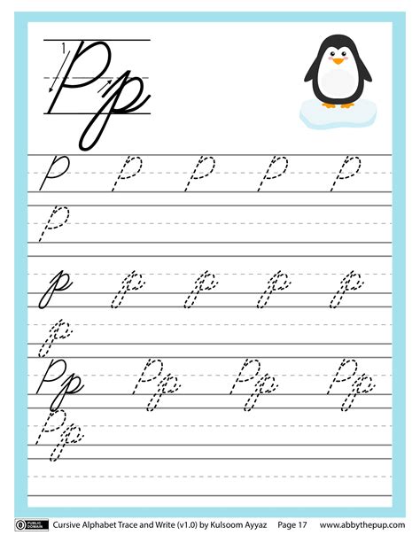 Letter P In Cursive