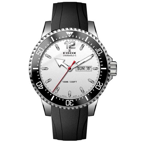Edox Men's 'Chronorally-S' Quartz Stainless Steel and Rubber Sport ...