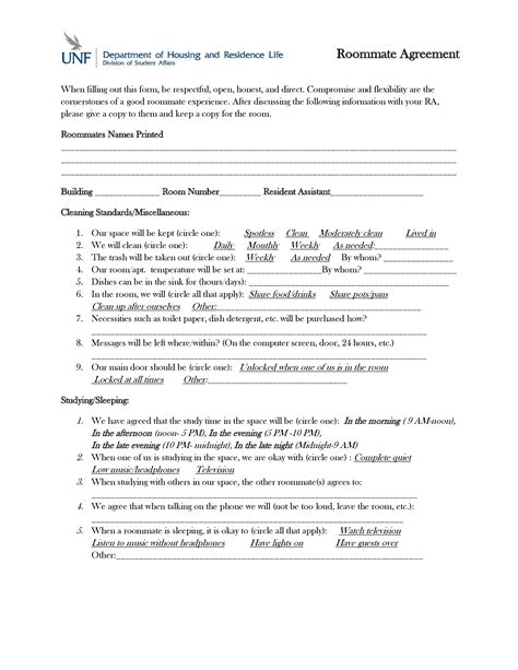 40+ Free Roommate Agreement Templates & Forms (Word, PDF)