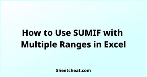 Image result for Sumif Using Multiple Ranges Excel