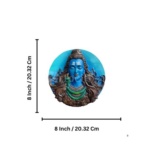 8X8 Inches Round Lord Shiva 3D Relief Mural Art