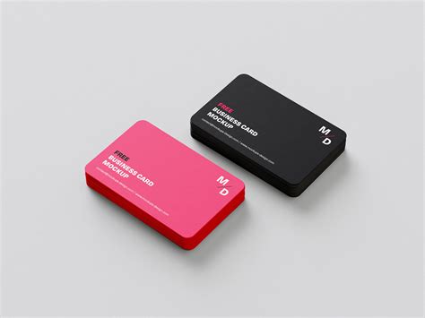 5 Free Rounded Corners Business Card Mockup PSD Set - PsFiles